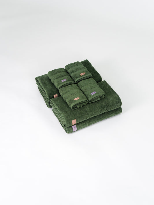 Gröna Handdukar set 8-pack - Forest Green